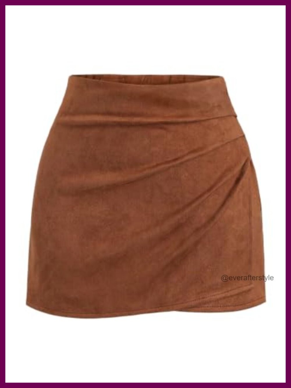 Faux Suede High Waist Ruched Wrap Mini Skirt Bodycon Women